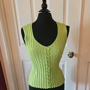 Belldini Neon Green Ribbed Tank Top Pit to Pit 14", Very stretchy.